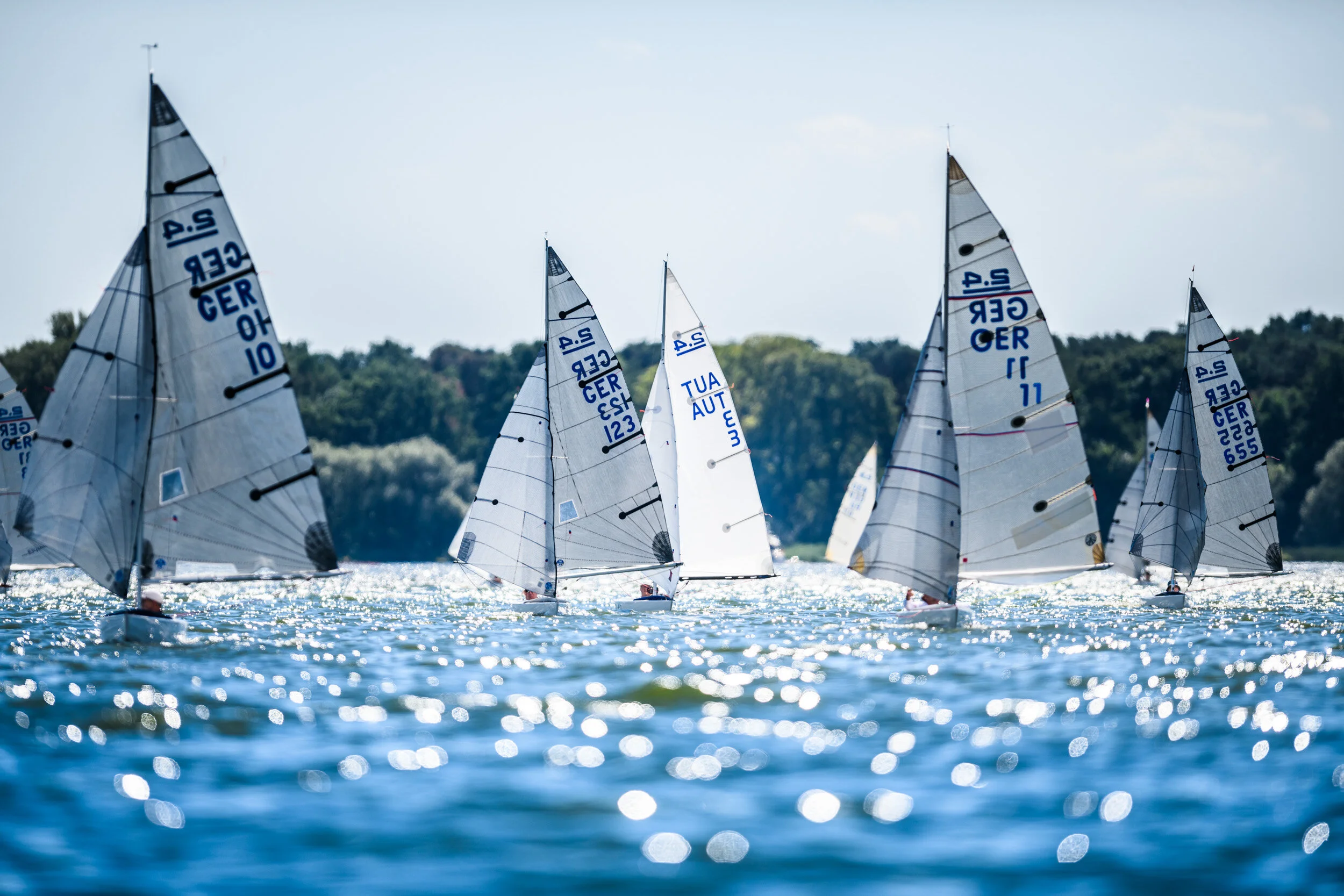 A 2.4mR keelboat racing